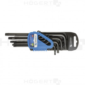 HOEGERT Набор Г-образных удлиненных ключей TORX, Т10-Т50, 9 шт.