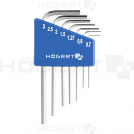 HOEGERT Набор шестигранных Г-образных ключей 0,71-3 мм, CrV, 7 шт.