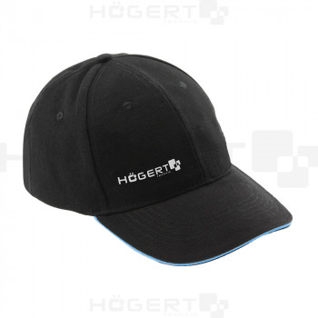 Бейсболка HOEGERT, бавовна, чорна, універсальний розмір (57-61 см)
