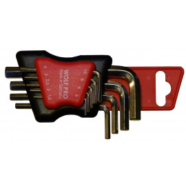 Набор ключей шестигранных г-образных короткая модель 1,5-10 мм в держателе, 9 предм.